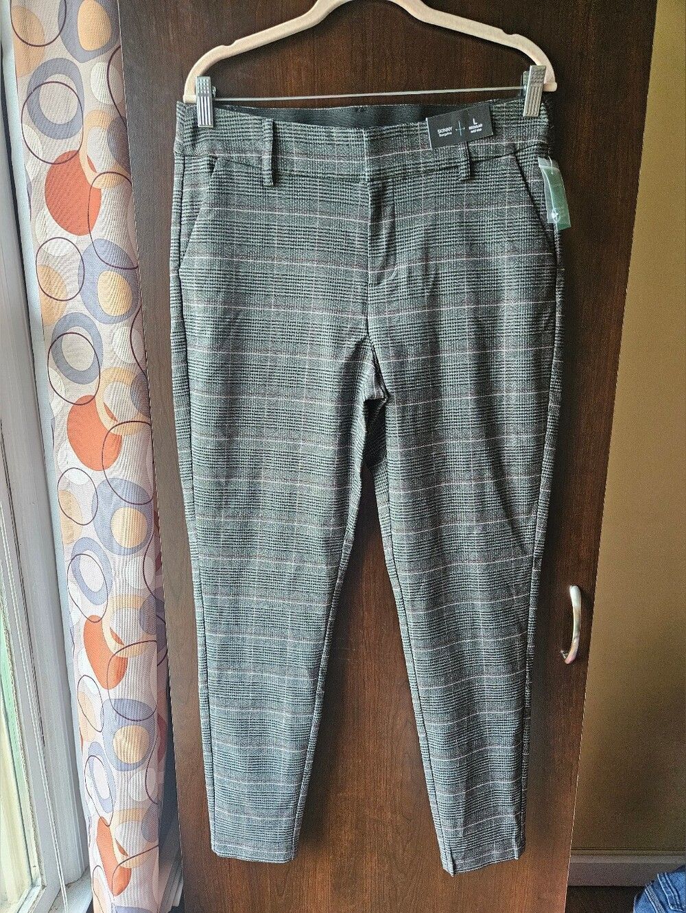 NWT Maurices Women's Gray Plaid Slim Dress Pants Size Large